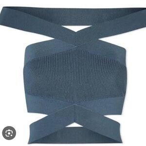 Dion Lee Cross Rib Bustier & Flare Pant Set – NWT – Steel/Navy – Size S